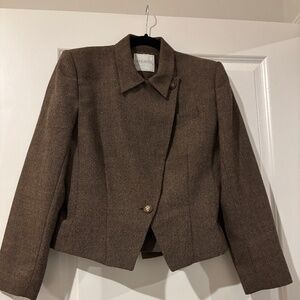 Vintage Doncaster Brown Wool Skirt Suit Set (Blazer + Skirt)